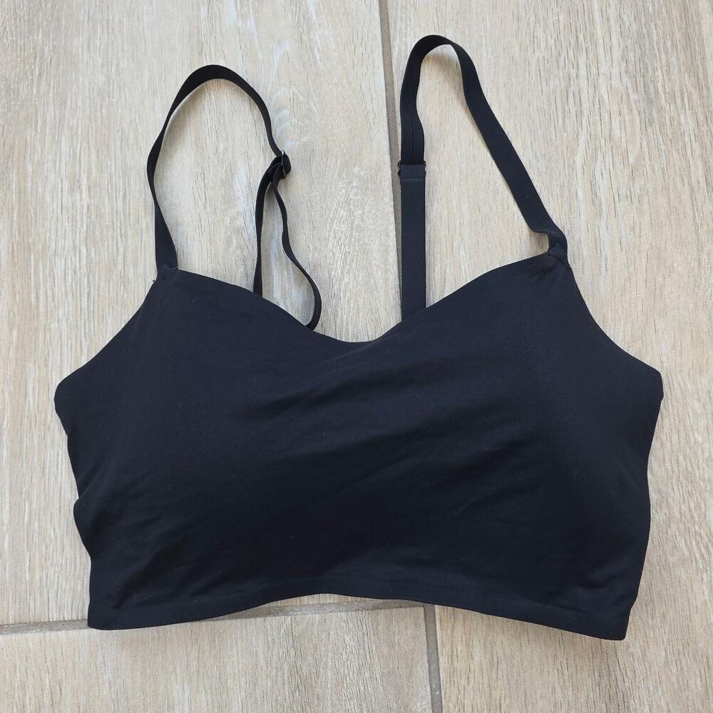 Nike Dri Fit Sports Bra Womens Small Black Longline Medium Support Athletic